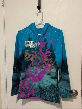 Crystal Rock by Christian Audigier blue & purple zip up hoodie